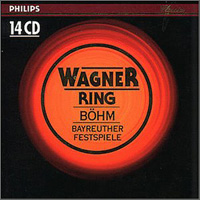 Nibelungens ring: Philips, 446 057-2. Dirigent: Karl Böhm. Birgit Nilsson, Wolfgang Windgassen, Theo Adam med flera.